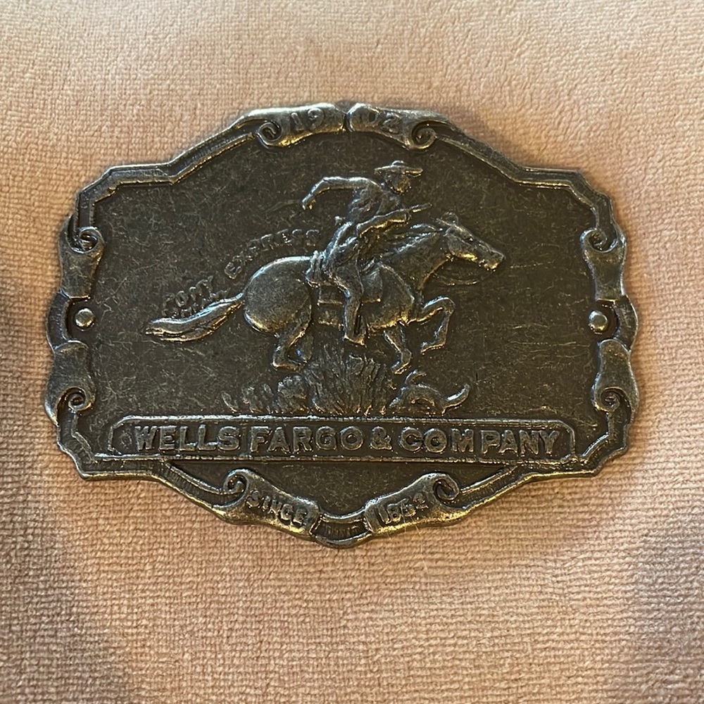 Wells Fargo Pony Express 1902 The Buckle Company Western Belt Buckle